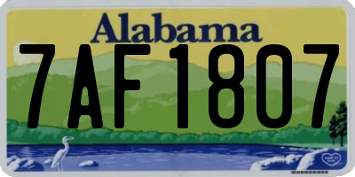 AL license plate 7AF1807