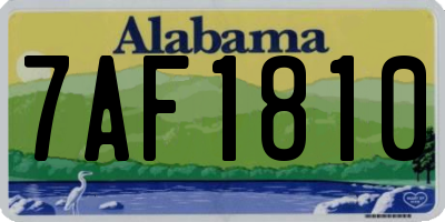 AL license plate 7AF1810