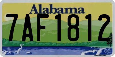 AL license plate 7AF1812