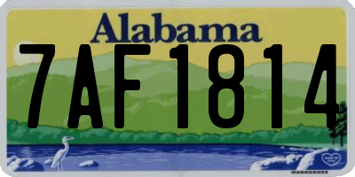 AL license plate 7AF1814