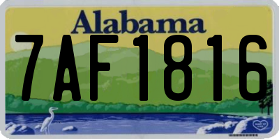AL license plate 7AF1816
