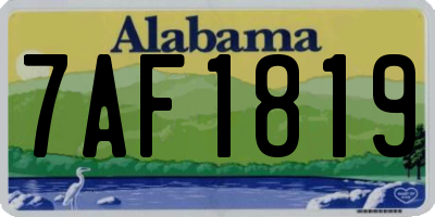 AL license plate 7AF1819