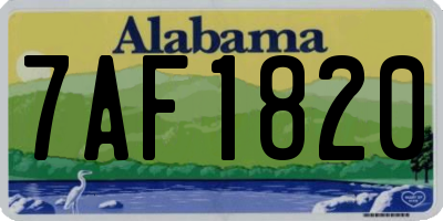 AL license plate 7AF1820