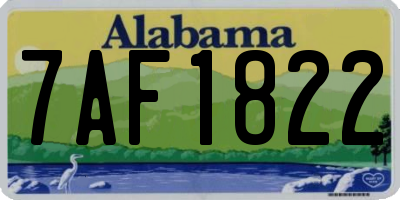 AL license plate 7AF1822