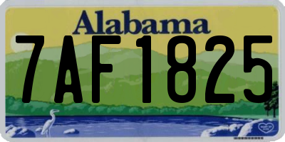 AL license plate 7AF1825