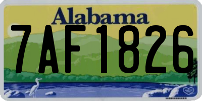 AL license plate 7AF1826