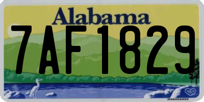AL license plate 7AF1829