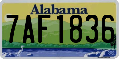 AL license plate 7AF1836