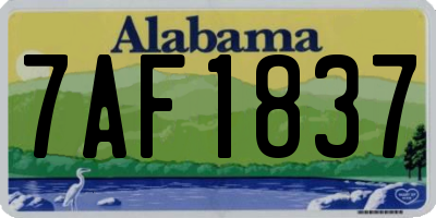 AL license plate 7AF1837