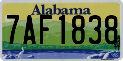AL license plate 7AF1838