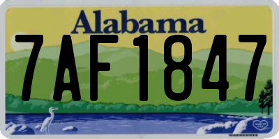 AL license plate 7AF1847