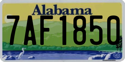 AL license plate 7AF1850