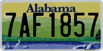 AL license plate 7AF1857