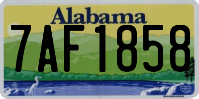 AL license plate 7AF1858