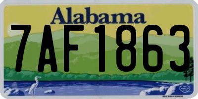 AL license plate 7AF1863