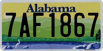 AL license plate 7AF1867