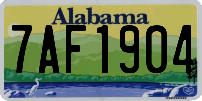 AL license plate 7AF1904