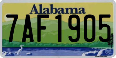 AL license plate 7AF1905
