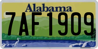 AL license plate 7AF1909
