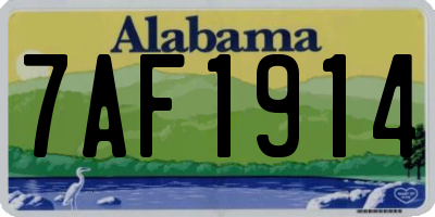 AL license plate 7AF1914