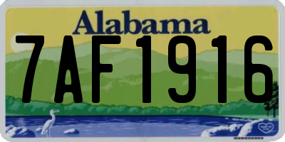 AL license plate 7AF1916