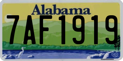 AL license plate 7AF1919