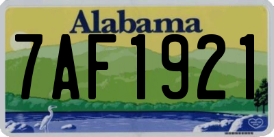 AL license plate 7AF1921