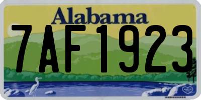 AL license plate 7AF1923