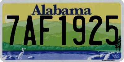 AL license plate 7AF1925