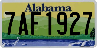 AL license plate 7AF1927
