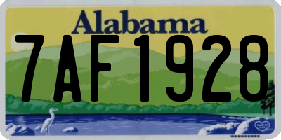 AL license plate 7AF1928