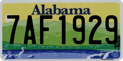 AL license plate 7AF1929