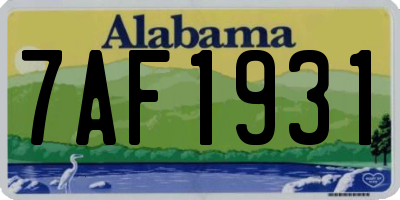 AL license plate 7AF1931