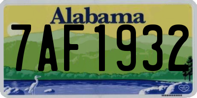 AL license plate 7AF1932