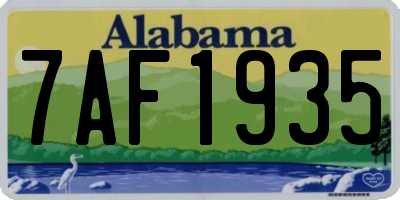 AL license plate 7AF1935