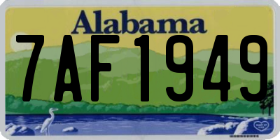 AL license plate 7AF1949