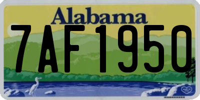 AL license plate 7AF1950