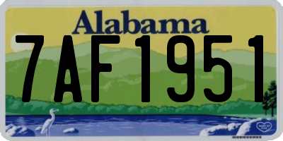 AL license plate 7AF1951