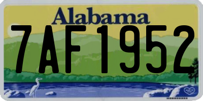 AL license plate 7AF1952