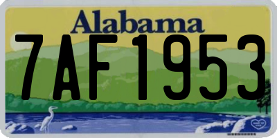 AL license plate 7AF1953