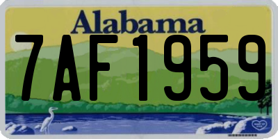 AL license plate 7AF1959