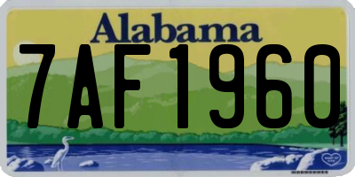 AL license plate 7AF1960