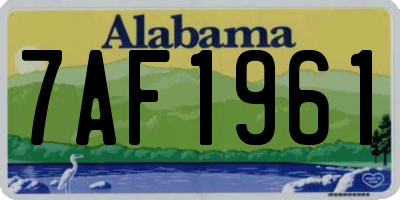 AL license plate 7AF1961