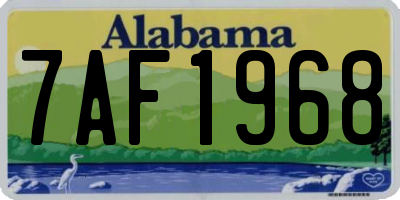 AL license plate 7AF1968