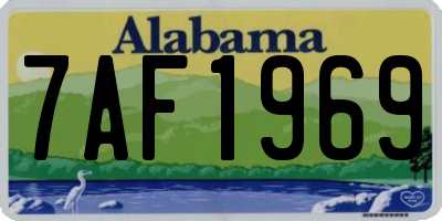AL license plate 7AF1969