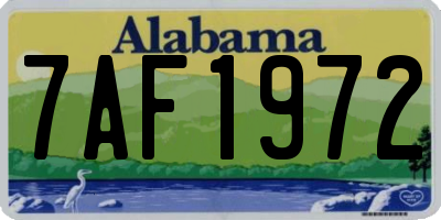 AL license plate 7AF1972