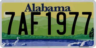 AL license plate 7AF1977