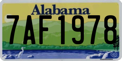 AL license plate 7AF1978