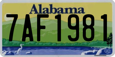 AL license plate 7AF1981