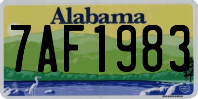 AL license plate 7AF1983